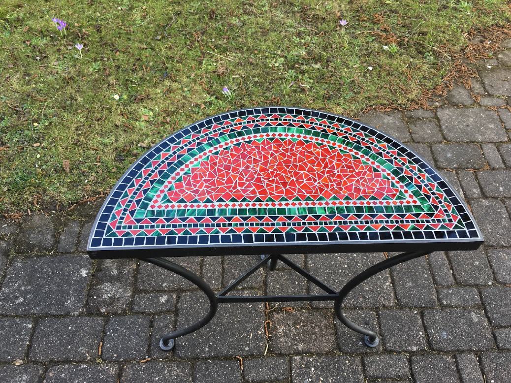 Halbrunder Tisch 80  x 40 cm